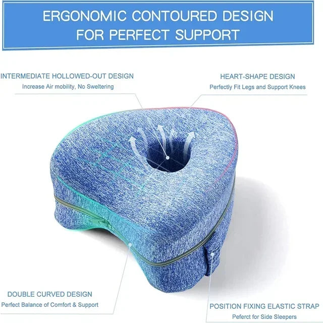 Leg Knee Foam Pillow Memory Cotton Support Cushion Between Legs for Hip Pain Sciatica Side Sleeping Pillow Thigh Leg Pad Cushion